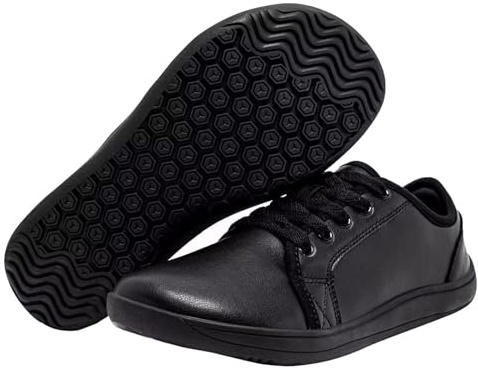 Zapatos de cuero para mujer y hombre, con cordones, de piel, ligeros, transpirables, zapatos de trabajo de negocios, antideslizantes, de cuña plana, ortopédicos, para caminar, correr, entrenamiento