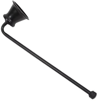 JINWPXSR Apagavelas de 18 cm con Mango Dorado, Negro y Plateado, Cubierta de Mecha metálica(Black)