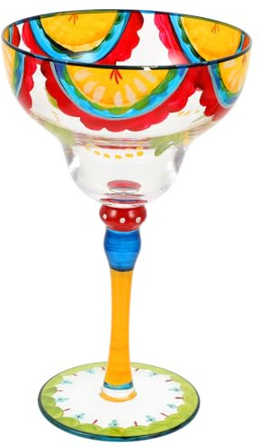 CONGARTENO Bicchiere Da Margarita Dipinto in Vetro Decorativo Per Da Cucina Adatto Per Vino Rosso Whisky Cocktail e Dessert