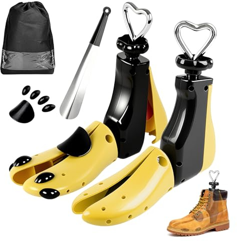 ALKNOT Lot de 2 extenseurs de chaussures pour homme et femme - Réglable en longueur et en largeur - Écarteurs de chaussures pour chaussures étroites, bottes, chaussures de randonnée, bottes, baskets