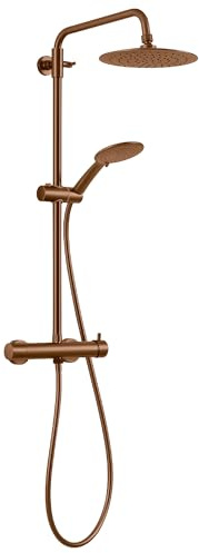 Gedy STAR PLUS 05 roséguld duschpelare med engreppsblandare, duschhuvud set 3 positioner, duschhuvud; flexo 150 cm, utdragbar 92–146 cm