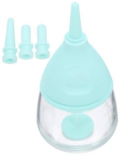 IMIKEYA Comedero para Mascotas Biberón Pequeño Azul para Cachorros y Gatitos, Botella de Leche Reutilizable Fácil de Limpiar Escala para Control de Alimentación, Herramienta Portátil