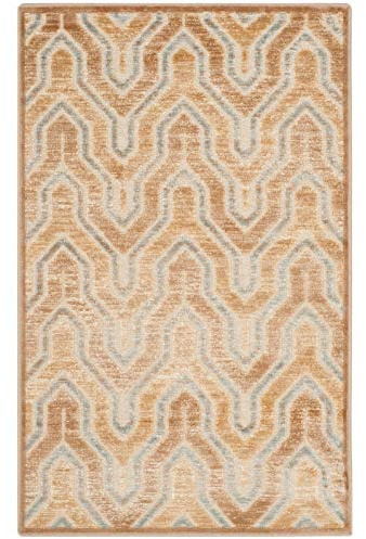 SAFAVIEH Paradise Collection Accent Rug - 2'7 x 4', Taupe & Multi, Art Deco Viscose Design, Ideal for High Traffic Areas in Entryway, Living Room, Bedroom (PAR352-2640)