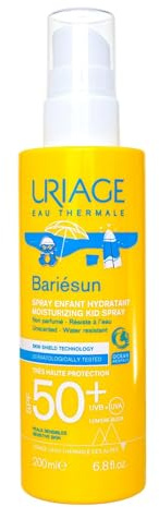 Uriage Bariesun Crème Solaire Enfant SPF50+ - Filtres Organiques, Vitamine E - Non Collante, Absorption Rapide - Lotion Légère Hydratante - Résistante à l'Eau, ne Pique pas les Yeux, Sans Parfum 200ml