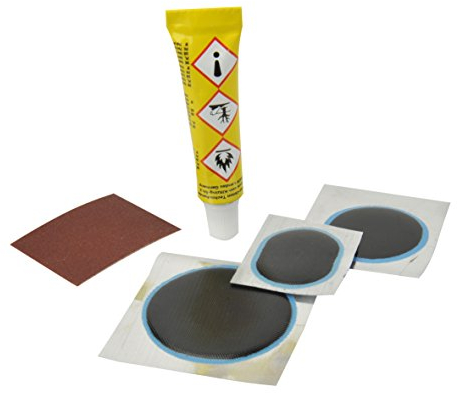 FISCHER Fahrrad Flickbox, Reparatur-Set für Reifen, Pannen-Flickzeug-Set, einfache Anwendung, ideal für unterwegs, 5-teilig