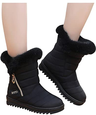 Winterstiefel Frauen Gefüttert Warm Wasserdicht Winterschuhe Schneestiefel Damen Bequem Schlupfstiefel Thermostiefel Stiefeletten Sale Winter Kurzschaft Stiefel Boots Schuhe