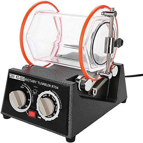GEJLELDS Lucidatrice a Tamburo lucidatrice per Gioielli lucidatrice Automatica lucidatrice a Sfere 3kg, lucidatrice per Gioielli lucidatrice per Pietre a Tamburo Rotante Mulino a Sfere da Laboratorio