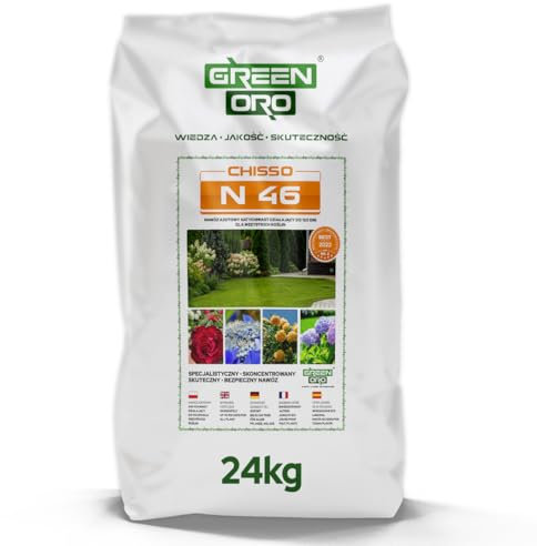 GREEN ORO CHISSO N 46 24KG Fertilizante de urea para césped, setos, árboles, flores y arbustos