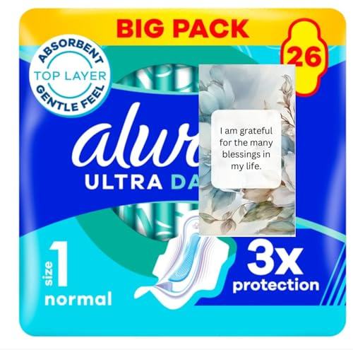 Ultra Day Sanitary Towels Normal Size 1 Super Absorbent and Ultra Thin, for Menstrual Periods Hamper, 26 Pads - By Oerich Gift