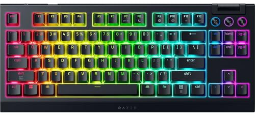 Razer BlackWidow V4 TKL HyperSpeed Wireless Hot Swappable Gaming Keyboard: Orange Tactile Switches - Wireless & Bluetooth - Multi-Function Roller & Control Buttons - Chroma RGB - Long Battery Life