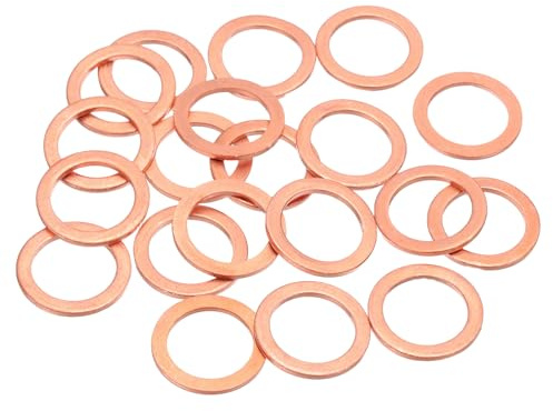 QUARKZMAN 20Pcs Rondelles Plates Cuivre M16, 16x22x1.5mm Rondelle Plate Cuivre Améliorée Joint Métrique D'Étanchéité Rondelles Écrasées Pour Raccords Hydrauliques Vis Boulon Écrou