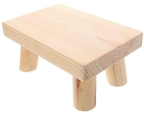 DIYEAH Tabouret Garçon et Filles Bois Massif Compact 22x15x10 Cm Antidérapant Léger Polyvalent pour Salle de Bain Cuisine Marchepied Portatif pour Tout-Petits et Usage Domestique