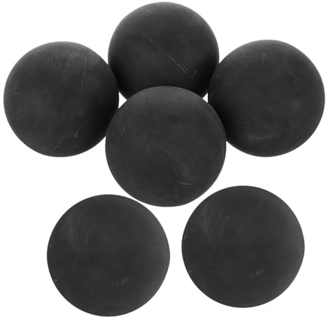 SMASOLO 6 Pezzi Set 6 Palline da Squash in Gomma Nera Rimbalzanti per Allenamento Professionale, Pallamano Ricreativo e Coordinazione Occhio-Mano, per e Sport Indoor/Outdoor