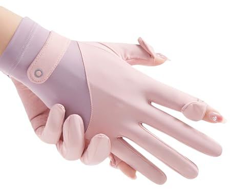 YiNLuax Guanti da ciclismo in seta di ghiaccio, per donne e uomini, leggeri, traspiranti, antiscivolo, per conservazione del sole, sport all'aria aperta, equitazione, protezione solare, ciclismo
