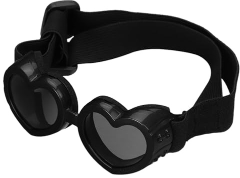 Generisch 2026 Small Dog Sunglasses Safety Glasses with Adjustable Strap Heart Shaped Fog Sunglasses for Pets Dogs Sunglasses Dog Glasses (Black, One Size)