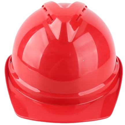 Elmetto di sicurezza in ABS ad alto impatto tipo V con lente retrattile integrata - Casco da costruzione rosso ventilato per attività minerarie industriali e lavori all'aperto -