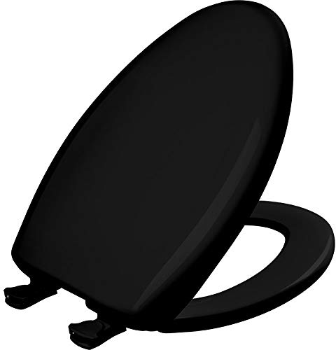 Bemis Classic Colors Slow Close Toilet Seat, Easy Clean Hinges and Durable Plastic Seat, Made in USA, Elongated, Black
