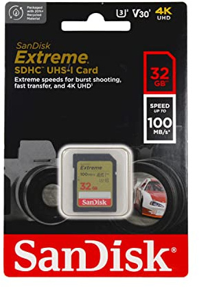 SanDisk Extreme SDSDXVE-032G-GNCIN 32 GB SDHC Class 10 U3 V30 Memory Card , yellow