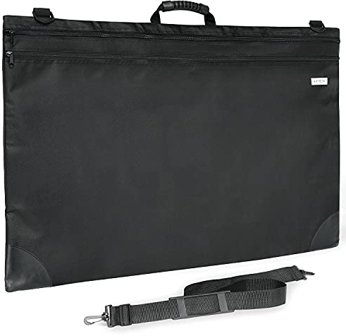 Arteza Art Portfolio Case, 24 x 36 inches, Black, Large Soft Art Storage Folder for Artwork Organization