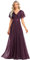 Ever-Pretty Robes de Demoiselle d'honneur A Line Col V Manches Volantées Taille Empire
