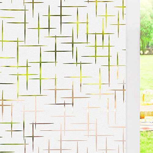 Cinbee Window Film, Natural Star Pattern, Opaque, 40x200 cm, Static Cling, Privacy, Anti-Glare, Sun Protection, Reusable, Easy Install, Wide Applications