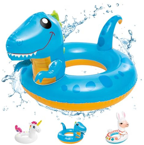 POPOYU Schwimmreifen Kinder 3-6 Jahre,Schwimmreifen Dinosaurier Kinder,Schwimmtiere für Den Pool,Aufblasbare Schwimmtiere Dinosaurier,Pool Tiere Aufblasbar Spielzeug für Schwimmbad-Party Partyzubehör