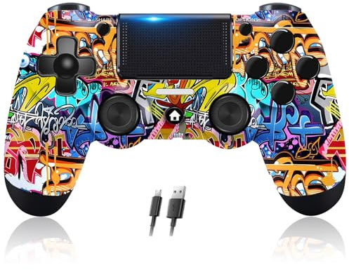 Stycizom Controller Compatibile con Ps-4,Controller Wireless Joystick Compatibile con PS-4/Pro/Slim/PC,Batteria Integrata da 600 mAh con Doppio Sensore di Vibrazione/6 Assi