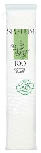 SP8TIUM Cotton Pads Cotton Wool Pads Non-Fleecing No Shed Makeup Remover (100 Pack)