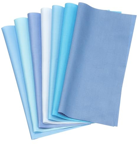 PATIKIL Paquetes de Tela de Algodón, 7 Piezas de 50 X 50 Cm Cuadrados de Tela de Color Sólido Precortados para Coser Patchwork Quilting Manualidades Diy, Azul