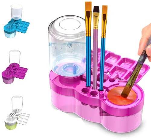 Paint Brush Cleaner Tool, Paint Brush Washer with Water Circulation, Purple