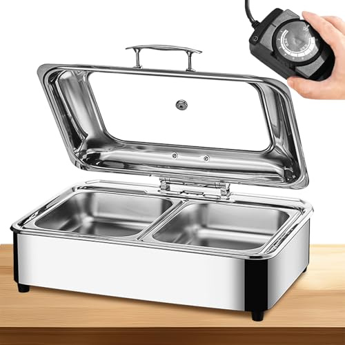 YAOYAOO Chafing Dish Elektrisch 9L Warmhaltegerät mit Deckel