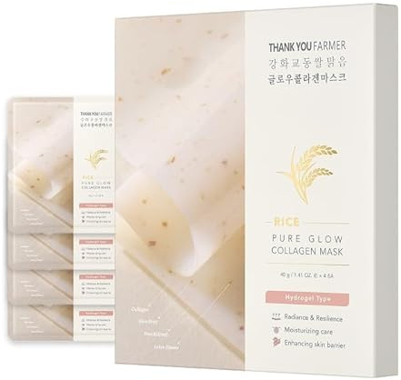 THANKYOU FARMER Rice Pure Glow Collagen Mask 4ea