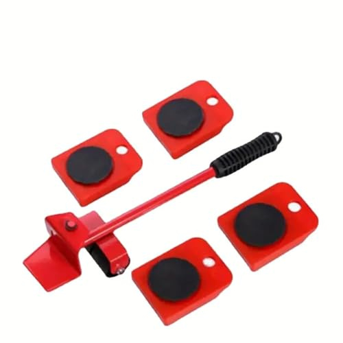 5-Piece Heavy-Duty Furniture Mover Set with Rollers and Leverage Bar, Lifting and Transport Helper Tools