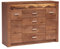 Mirjan24 Kommode Indiano I-07 mit 4 schubladen, Highboard, Anrichte, Mehrzweckschrank, Sideboard, Wohnzimmer Schrank (Esche Hell, mit warmweißer LED-Beleuchtung)