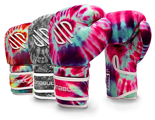 Sanabul Funk Strike Tie Dye Gel Boxing Gloves for Men & Women, Stylish and Protective Kickboxing Muay Thai Gloves for Training Sparring Punching Bag, Purple Swirl 12 oz