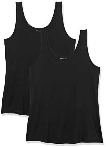 Amazon Essentials Débardeur grande taille Femme, Lot de 2, Noir, XL Grande taille