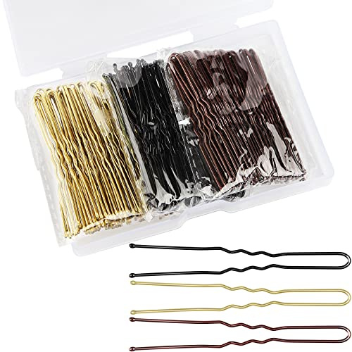 Mbsomnus 150pcs Hair Pins U Shaped Set, 6cm Bobby Pins Blonde Brown Black