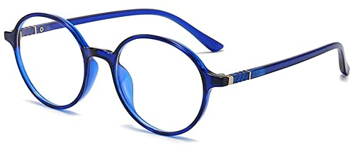 VEVESMUNDO Blaulichtfilter Lesebrille Runde Retro Groß Damen Herren Anti Blaulicht Lesehilf Sehhilfe Brille +1.0,+1.5,+2.0,+2.5,+3.0,+3.5,+4.0 (1 Stück Blau Lesebrille, +2.5)