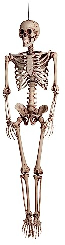 Ciao Scheletro in Plastica (160cm) - Decorazione per Halloween e Feste - Colore Bianco - 31461