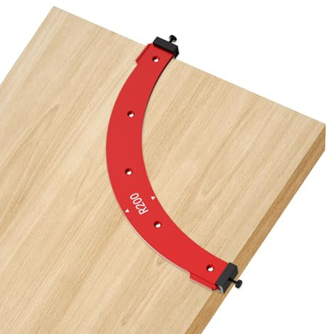 Runda hörnradiemallar, träbearbetning, hörnroutningsguide R100, R150, R200, R250, R300, kurvstyrning, skåp, kanttrimning, aluminiumrouter, hörnmall (R200)