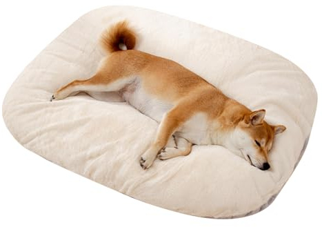 PETCUTE Hund- och kattsäng, fluffig och tvättbar, anti-stress hundsängar, stor hundkudde, hundmadrass med avtagbart överdrag, soffa för husdjur