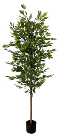 Acomoda Textil – Planta Artificial Decorativa con Macetero Elegante para Hogar, Jardín, Comercio y Oficina. Planta Sintética Resistente para Interior y Exterior Sin Cuidados.(Ficus,150 cm)