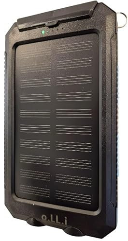 Banco de energía portátil enchufable. Cargador Solar de 10.000mAh a Prueba de Agua y Resistente a Golpes. Linterna Dual y brújula, para celulares, teléfonos y Dispositivos móviles. (Celeste)