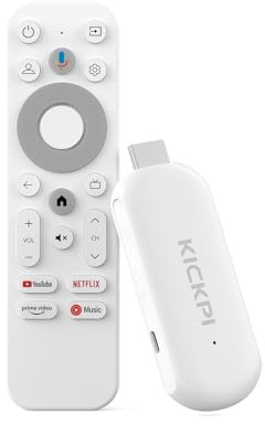 Caja de TV Android 12.0, KICKPI KP2 Smart TV 2GB RAM, 8GB ROM Goo gle Assistant Dolby Audio, GTV Box 4K compatible con HDR 4K Chromecast dispositivo de transmisión con Amlogic S905Y4 (blanco)