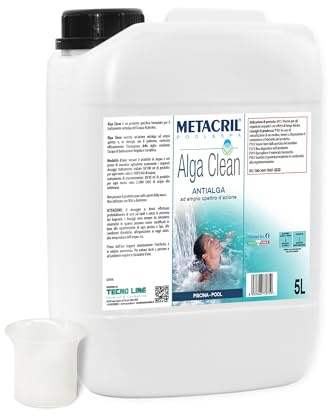 Metacril Alga Clean 5Lt + Vaso dosificador, Ayuda a prevenir la formación de Algas, Clarificante