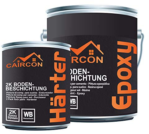 CAIRCON 2K Epoxidharz Bodenbeschichtung für Garage, Beton & Werkstatt Weiß - 5Kg