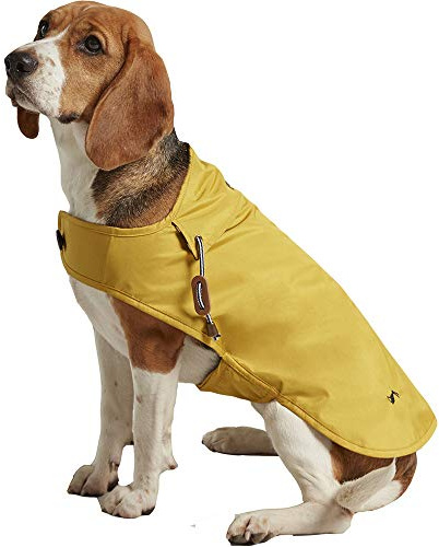 Rosewood x Joules Antique Gold Raincoat for Dogs, Small, Washable, Lightweight, Water-Resistant Dog Coat for Small Dogs