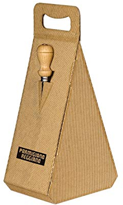 Taroni Confezione Regalo (SOLO SCATOLA) per Parmigiano Reggiano con Coltellino in Acciaio INOX - PARMIGIANO REGGIANO NON INCLUSO!