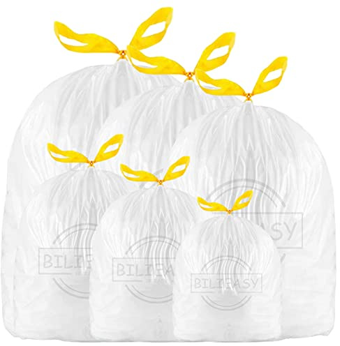 BILIEASY Papperskorgar, sopsäckar, 3–5 L, dragsko, soppåsar, stora, starka, oparfymerade, universella sopsäckar (3–5 L (60 st))