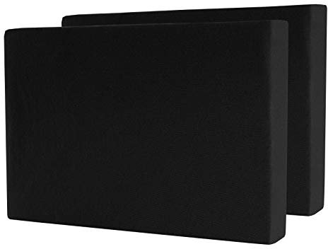 2er Set Spannbettlaken - Serie Maya Doppelpack Spannbetttuch für Matratzen bis 40cm - 200x220cm für Boxspring- und Wasserbetten, Schwarz, 100% Baumwolle, hochwertige Verarbeitung, mit Gummizug